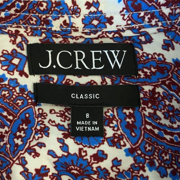 J.Crew Drapey Cupro-Blend Hidden Button-Up Shirt Purple Women's 8 Classic-Fit - Picture 8 of 12